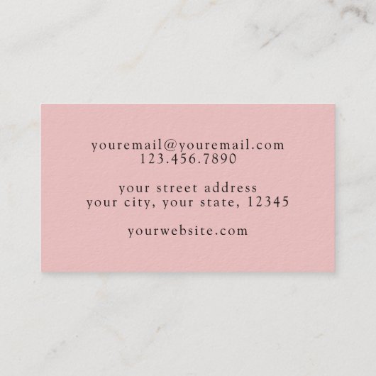 ユニーク抽象芸術オレンジブラウンコーラルピンク 名刺 (裏面)