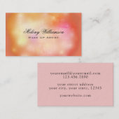 ユニーク抽象芸術オレンジブラウンコーラルピンク 名刺 (正面/裏面)