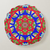 ユニーク抽象芸術カラフル曼荼羅 ラウンドクッション (裏面)