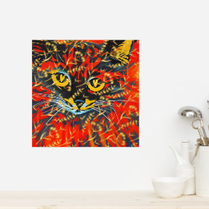 ユニーク抽象芸術キャッ絵画実在トの金箔フローラ 箔ポスター