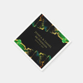 ユニーク抽象芸術グリーンブラック金ゴールド結婚ズ スタンダードカクテルナプキン (角)