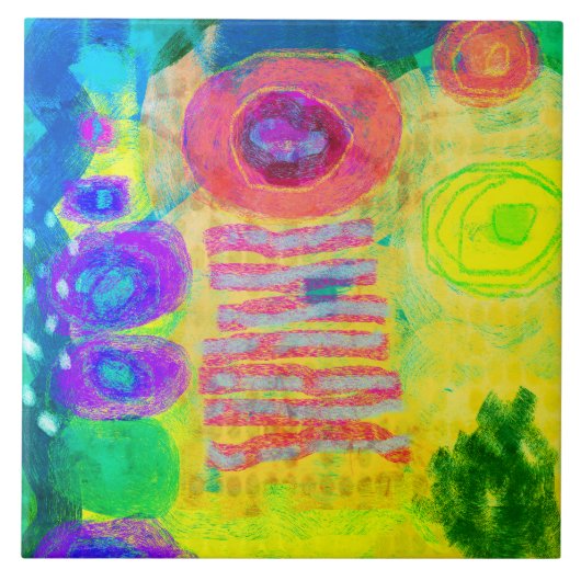 ユニーク抽象芸術デジ絵画タル タイル (正面)