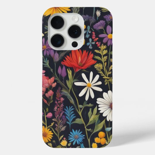 ユニーク抽象芸術フローラ- Phone 15 Proケース Case-Mate iPhoneケース (裏面)