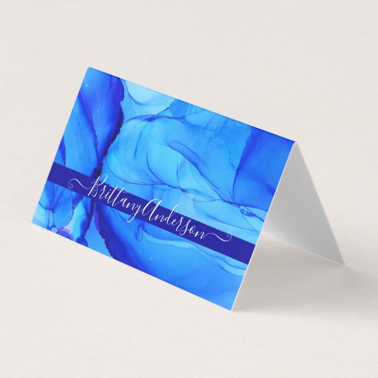 ユニーク抽象芸術ブルーアートサンキュー 名刺 (正面)
