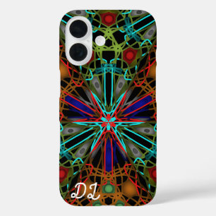 ユニーク抽象芸術マーレド液化&カラフル iPhone 16ケース