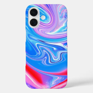 ユニーク抽象芸術マーレド液化&カラフル iPhone 16ケース