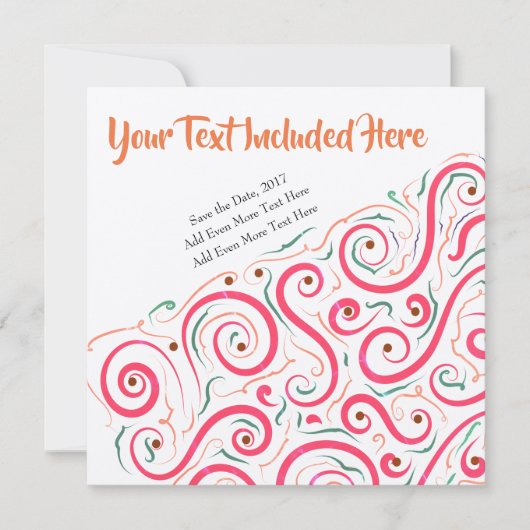 ユニーク抽象芸術招待状(LH) セーブザデート (正面)