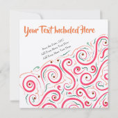 ユニーク抽象芸術招待状(LH) セーブザデート (裏面)