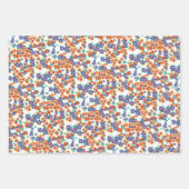 ユニーク抽象芸術日本の花アートパターン ラッピングペーパーシート (正面3)
