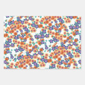 ユニーク抽象芸術日本の花アートパターン ラッピングペーパーシート (正面2)
