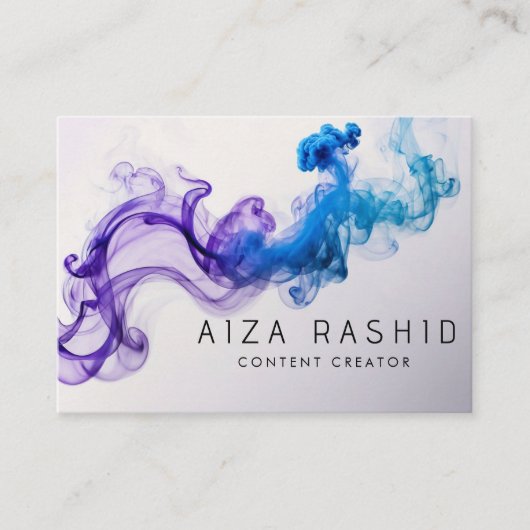 ユニーク抽象芸術水の色モダン紫 名刺 (正面)
