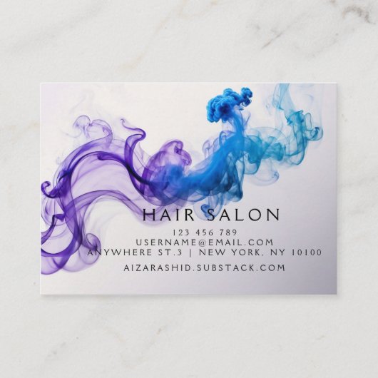 ユニーク抽象芸術水の色モダン紫 名刺 (裏面)