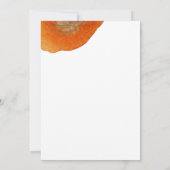 ユニーク抽象芸術水彩燃えたオレンジ結婚色 招待状 (裏面)