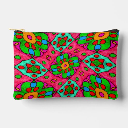 ユニーク抽象芸術花模様 アクセサリーポーチ (正面)