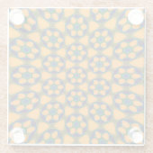 ユニーク抽象芸術花模様 ガラスコースター (裏面)