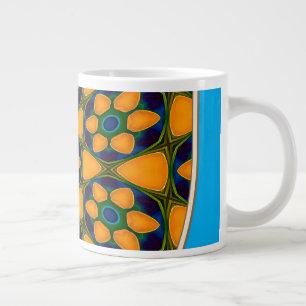 ユニーク抽象芸術花模様 ジャンボコーヒーマグカップ