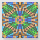 ユニーク抽象芸術花模様 ストーンコースター (正面)