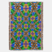 ユニーク抽象芸術花模様 スローブランケット (正面縦)