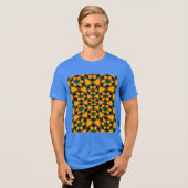 ユニーク抽象芸術花模様 トライブレンドTシャツ (正面全面)