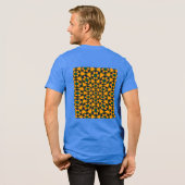 ユニーク抽象芸術花模様 トライブレンドTシャツ (フル背面)