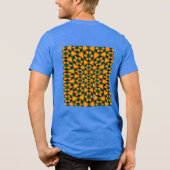 ユニーク抽象芸術花模様 トライブレンドTシャツ (裏面)