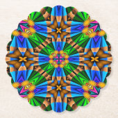 ユニーク抽象芸術花模様 ペーパーコースター (正面)