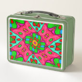 ユニーク抽象芸術花模様 メタルランチボックス (正面)