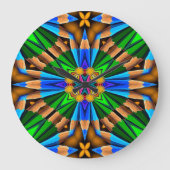 ユニーク抽象芸術花模様 ラージ壁時計 (正面)