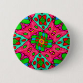 ユニーク抽象芸術花模様 缶バッジ (正面)