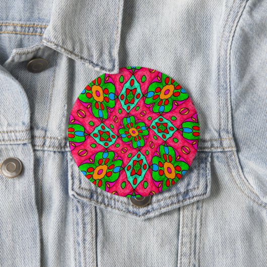 ユニーク抽象芸術花模様 缶バッジ (インサイチュ)