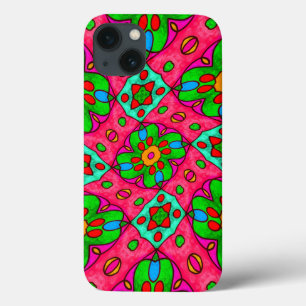 ユニーク抽象芸術花模様 iPhone 13ケース