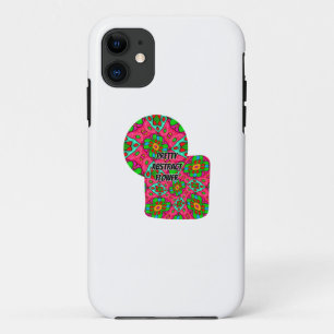ユニーク抽象芸術花模様 iPhone 11 ケース
