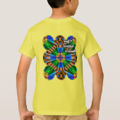ユニーク抽象芸術花模様 Tシャツ (裏面)