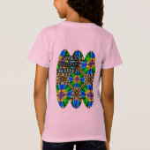 ユニーク抽象芸術花模様 Tシャツ (裏面)
