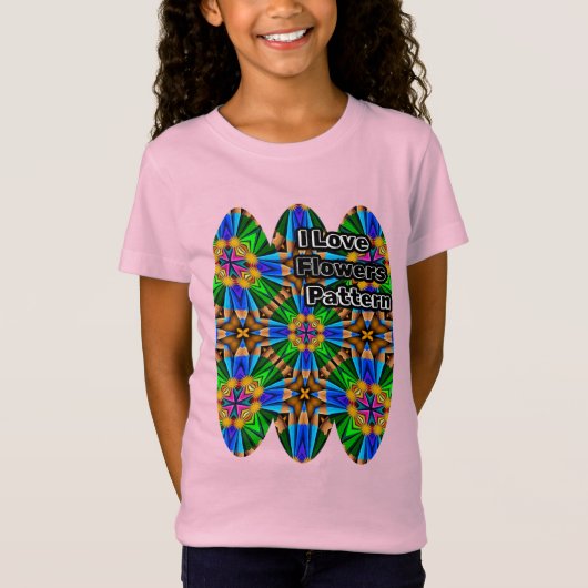 ユニーク抽象芸術花模様 Tシャツ (正面)