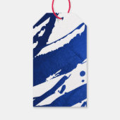 ユニーク抽象芸術藍青の筆跡 ギフトタグ (裏面)