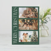 ユニーク数々の写真赤メリークリスマスカード シーズンカード (スタンド正面)