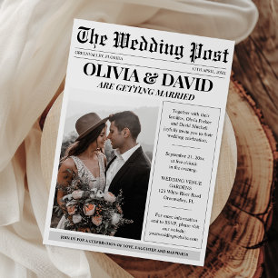 ユニーク新聞の写結婚真 招待状