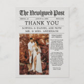 ユニーク新聞結婚感謝はがき ポストカード (正面)