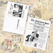 ユニーク新聞結婚感謝はがき ポストカード