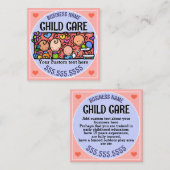 ユニーク日気に気に小児科スクエア スクエア名刺 (正面/裏面)