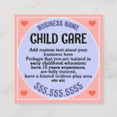 ユニーク日気に気に小児科スクエア スクエア名刺 (裏面)