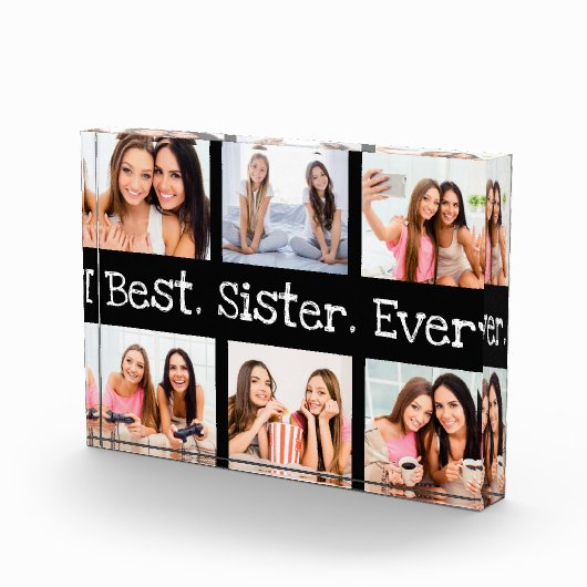 ユニーク最高のおもしろいエバー6フォトコラージュブラック フォトブロック (右)