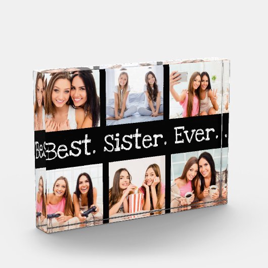 ユニーク最高のおもしろいエバー6フォトコラージュブラック フォトブロック (左)