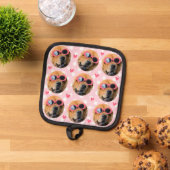 ユニーク最高の犬の母はペットの顔パタカスタムーン 鍋敷き (トップダウン)