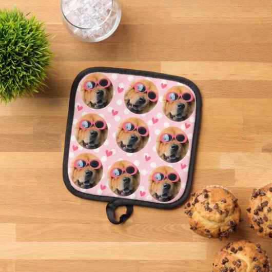 ユニーク最高の犬の母はペットの顔パタカスタムーン 鍋敷き (トップダウン)