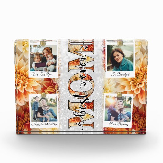 ユニーク最高のMom EverカスタムフローラPhoto Collage フォトブロック (正面)