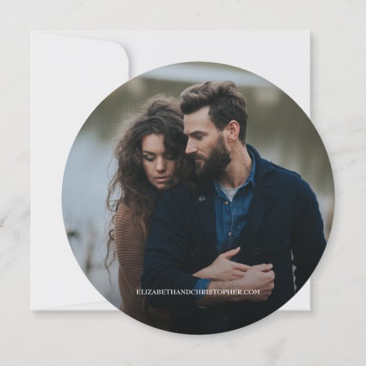 ユニーク木の素朴結婚のカスタム写真 招待状 (裏面)