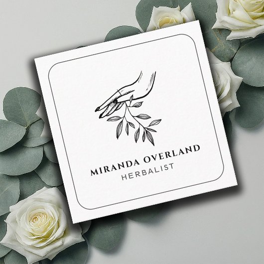 ユニーク本草学者Naturopath植物学離れ品 スクエア名刺