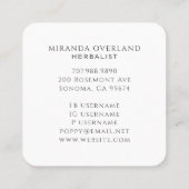 ユニーク本草学者Naturopath植物学離れ品 スクエア名刺 (裏面)